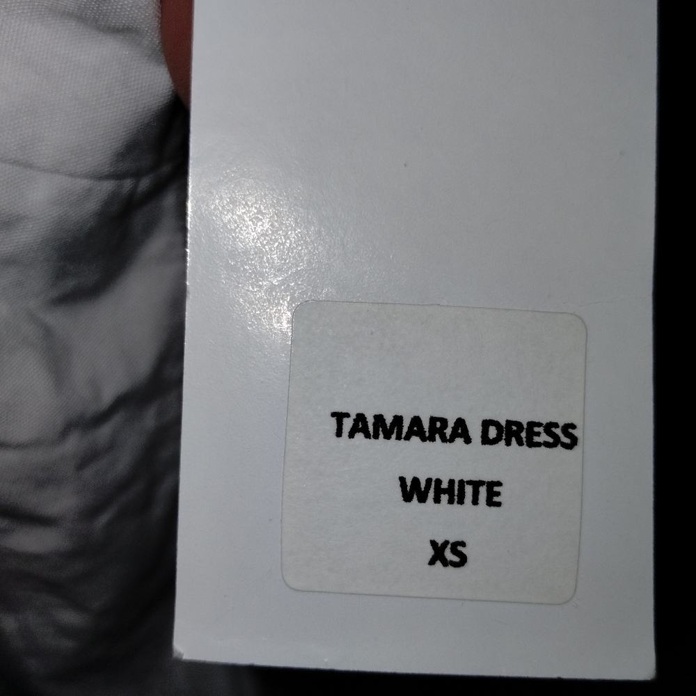 Milk and Roses NWT white Tamara dress, v neck 3/4 sleeves size xs - Picture 6 of 8
